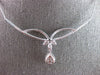 LARGE 1.12CT DIAMOND 14K WHITE GOLD ROUND & BAGUETTE TEAR DROP BAR LOVE NECKLACE