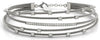 LARGE .85CT DIAMOND 14KT WHITE GOLD 3D CRISS CROSS FLEXIBLE LOVE BANGLE BRACELET