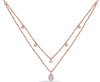 .67CT DIAMOND 14K ROSE GOLD 3D DOUBLE STRAND TEAR DROP BY THE YARD LOVE NECKLACE