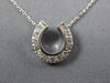 ESTATE .26CT DIAMOND 14KT WHITE GOLD CLASSIC HORSE SHOE LUCKY FUN PENDANT #26969