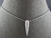 .45CT DIAMOND 14K WHITE GOLD MULTI ROW ELONGATED TEAR DROP PAVE FLOATING PENDANT