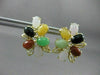 ANTIQUE LARGE AAA MULTI GEM & 14KT YELLOW GOLD FLORAL CLIP ON EARRINGS #22621