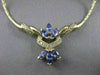 ESTATE 1.50CT DIAMOND TANZANITE 14K YELLOW GOLD SWIRL TWIST NECKLACE 18.5" 45X23