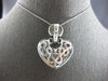 EXTRA LARGE 2.60CT DIAMOND 18KT WHITE GOLD PUFF HEART ENHANCER NECKLACE #28058