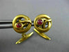 ANTIQUE .30CT AAA RUBY 18KT YELLOW GOLD SWIRL SNAKE CIRCULAR FUN MEN'S CUFFLINKS