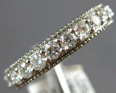 .89CT DIAMOND 18KT WHITE GOLD 4MM ROUND SEMI ETERNITY FILIGREE ANNIVERSARY RING