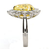 LARGE 3.76CT WHITE & FANCY YELLOW DIAMOND 18KT 2 TONE GOLD 3D ENGAGEMENT RING