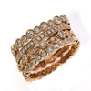 LARGE .70CT DIAMOND 18KT ROSE GOLD MULTI ROW FILIGREE STACKABLE ANNIVERSARY RING