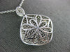 ESTATE LARGE 3.04CT WHITE & BLACK DIAMOND 18KT WHITE GOLD CLASSIC SQUARE PENDANT