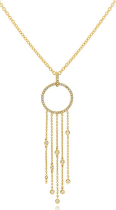 .21CT DIAMOND 14KT YELLOW GOLD CIRCLE OF LIFE MULTI STRAND BY THE YARD PENDANT