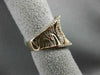 ANTIQUE LARGE 1.56CT ROUND & BAGUETTE DIAMOND 14KT ROSE GOLD 3D LEAF FUN RING