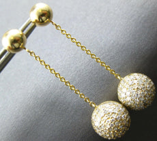 1.0CT DIAMOND 14KT YELLOW GOLD 3D ROUND DOME SHAPE BY THE YARD HANGING EARRINGS