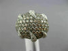 ESTATE LARGE 3.50CT WHITE & CHOCOLATE FANCY DIAMOND 14K WHITE GOLD 3D FLAME RING