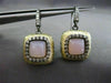ESTATE .60CT DIAMOND PINK QUARTZ 14K BLACK YELLOW GOLD FILIGREE HANGING EARRINGS
