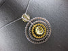 EXTRA LARGE 2.63CT DIAMOND 14KT 2 TONE GOLD 3D MULTI CIRCULAR FLOATING PENDANT