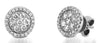 ESTATE .60CT DIAMOND 14KT WHITE GOLD 3D CLASSIC HALO FLOWER STUD EARRINGS