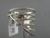 ESTATE LARGE .33CT DIAMOND 14KT WHITE GOLD 3D MULTI ROW ETOILE TRIANGULAR RING