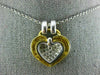 ESTATE LARGE .55CT DIAMOND PLATINUM & 18KT YELLOW GOLD DOUBLE HEART PENDANT #310