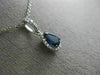 ESTATE .67CT DIAMOND & AAA SAPPHIRE 14KT WHITE GOLD TEAR DROP PEAR SHAPE PENDANT