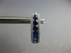 ESTATE LARGE 1.94CT DIAMOND & AAA SAPPHIRE 18KT WHITE GOLD OVAL HOOP HANGING EARRINGS