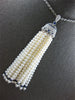 LARGE 1.5CT DIAMOND & AAA SAPPHIRE & AAA SOUTH SEA PEARL 18K WHITE GOLD NECKLACE
