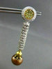ESTATE 4.10CT FANCY YELLOW & WHITE DIAMOND 18KT GOLD AAA BROWNISH PEARL EARRINGS