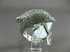 ESTATE 1.82CT DIAMOND 14KT WHITE GOLD 3D HANDCRAFTED HAPPY DOLPHIN FUN RING