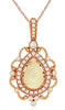 1.62CT DIAMOND & AAA OPAL 14KT ROSE GOLD 3D PEAR SHAPE & ROUND FLOATING PENDANT