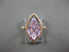 LARGE 3.4CT DIAMOND & AAA AMETHYST 14KT ROSE GOLD MARQUISE & ROUND HALO FUN RING