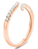 ESTATE .31CT DIAMOND 14KT ROSE GOLD 3D ROUND CLASSIC CRISS CROSS FUN RING