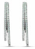 ESTATE .58CT DIAMOND 18KT WHITE GOLD 3D DOUBLE BAR ELONGATED UMBRELLA EARRINGS