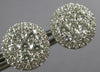 ESTATE LARGE 1.13CT DIAMOND 18KT WHITE GOLD 3D CLUSTER FLOWER HALO STUD EARRINGS