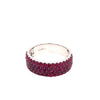 ESTATE WIDE 1.77CT DIAMOND 18KT WHITE GOLD 3D MULTI ROW SEMI ETERNITY FUN RING