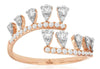 ESTATE WIDE .55CT DIAMOND 14KT ROSE GOLD 3D PEAR SHAPE CRISS CROSS FUN RING