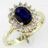1.83CT DIAMOND & AAA SAPPHIRE 14KT YELLOW GOLD OVAL & ROUND PRINCESS DIANA RING