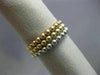 ESTATE WIDE 14KT WHITE YELLOW & ROSE GOLD 3D BEADED ETERNITY STACKABLE FUN RING
