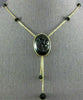 ESTATE LARGE AAA ONYX 14K YELLOW GOLD DOUBLE ROMAN SOLDIER LARIAT CAMEO NECKLACE