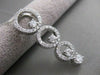 ESTATE 1.06CT DIAMOND 14K WHITE GOLD LONG DESIGNER CIRCLE JOURNEY PENDANT #2384