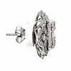 LARGE 3.52CT DIAMOND 18K WHITE GOLD ROUND & BAGUETTE SQUARE FLOWER STUD EARRINGS