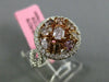 ESTATE LARGE 1.69CT MULTI COLOR DIAMOND 18KT WHITE ROSE GOLD FILIGREE ROUND RING