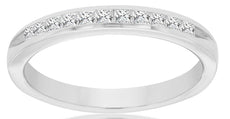 .33CT DIAMOND 14KT WHITE GOLD 3D PRINCESS CHANNEL SEMI ETERNITY ANNIVERSARY RING