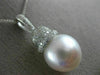ESTATE LARGE .60CT DIAMOND & AAA SOUTH SEA PEARL 14K WHITE GOLD FLOATING PENDANT