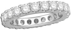 2.0CT DIAMOND 14K WHITE GOLD ROUND CLASSIC SHARE PRONG ETERNITY ANNIVERSARY RING