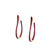 ESTATE 1.14CT AAA RUBY 18KT ROSE GOLD 3D OVAL INSIDE OUT HOOP HANGING EARRINGS