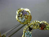 ESTATE LARGE 5.23 DIAMOND & MULTI GEM 14KT 2 TONE GOLD CLUSTER FLOWER EARRINGS