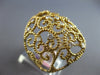 EXTRA LARGE 1.65CT DIAMOND 14KT YELLOW GOLD OPEN FILIGREE ETOILE DOME SHAPE RING