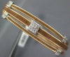 WIDE .25CT DIAMOND 14KT WHITE & ROSE GOLD 3 ROW MESH SQUARE CUFF BANGLE BRACELET