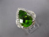 EXTRA LARGE 7.34CT DIAMOND & PERIDOT 18KT WHITE GOLD PEAR SHAPE ENGAGEMENT RING