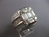 EXTRA LARGE 4.37CT DIAMOND 18KT WHITE GOLD ROUND & BAGUETTE SQUARE UNISEX RING