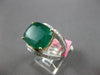 ESTATE EXTRA LARGE 12.61CT DIAMOND & AAA EMERALD 18K 2 TONE GOLD ENGAGEMENT RING